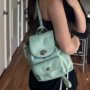 Coach, Tiffany blue leather backpack